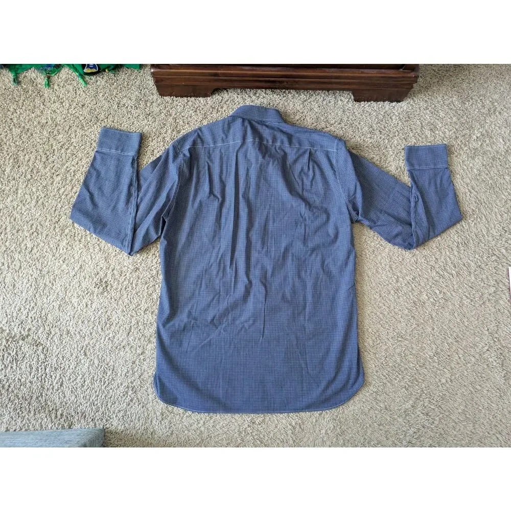 J.Crew Thompson Wrinkle Free Button Down Shirt L/16-16.5 Blue Cotton Career Work